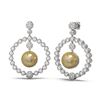 Image 2 : 2 ctw Diamond & Pearl Earrings 18K White Gold - REF-188Y2X