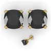 Image 2 : 12 ctw Cushion Black Diamond Stud Designer Earrings 14k Yellow Gold - REF-267K2Y