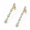 Image 1 : 2.88 ctw Emerald Cut Diamond Designer Earrings 18K Yellow Gold - REF-511A6N