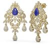 Image 2 : 15.15 ctw Sapphire & Diamond Earrings 18K Yellow Gold - REF-781W8H