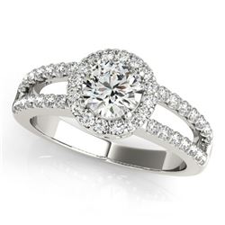 1.26 ctw Certified VS/SI Diamond Halo Ring 18k White Gold - REF-168K4Y