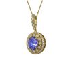 Image 1 : 7.01 ctw Tanzanite & Diamond Victorian Necklace 14K Yellow Gold - REF-298N5F