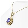 Image 3 : 7.01 ctw Tanzanite & Diamond Victorian Necklace 14K Yellow Gold - REF-298N5F