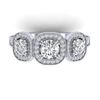 Image 1 : 2.25 ctw Certified VS/SI Diamond 3 Stone Micro Ring 14k White Gold - REF-236Y2X