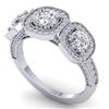 Image 2 : 2.25 ctw Certified VS/SI Diamond 3 Stone Micro Ring 14k White Gold - REF-236Y2X