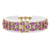 Image 2 : 21.56 ctw Amethyst & Diamond Bracelet 10K Yellow Gold - REF-227W3H