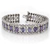 Image 1 : 17.50 ctw Tanzanite & Diamond Bracelet 18k White Gold - REF-581A8N