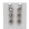 Image 1 : 17.3 ctw Morganite & Diamond Earrings 18K White Gold - REF-709Y3X