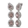 Image 2 : 17.3 ctw Morganite & Diamond Earrings 18K White Gold - REF-709Y3X