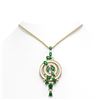 Image 1 : 11.47 ctw Emerald & Diamond Necklace 18K Yellow Gold - REF-475F5M