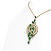 Image 2 : 11.47 ctw Emerald & Diamond Necklace 18K Yellow Gold - REF-475F5M