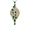 Image 3 : 11.47 ctw Emerald & Diamond Necklace 18K Yellow Gold - REF-475F5M