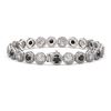 Image 2 : 10.39 ctw Black & Diamond Micro Pave Bracelet 18K White Gold - REF-635R6K