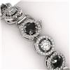 Image 3 : 10.39 ctw Black & Diamond Micro Pave Bracelet 18K White Gold - REF-635R6K