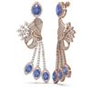 Image 2 : 18.95 ctw Tanzanite & Diamond Earrings 18K Rose Gold - REF-890R9K