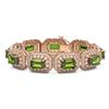 Image 1 : 58.5 ctw Tourmaline & Diamond Victorian Bracelet 14K Rose Gold - REF-1623R3K