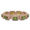 Image 2 : 58.5 ctw Tourmaline & Diamond Victorian Bracelet 14K Rose Gold - REF-1623R3K