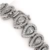 Image 3 : 12.2 ctw Pear Cut Diamond Micro Pave Bracelet 18K White Gold - REF-1025F8M