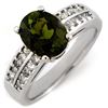 Image 1 : 3.0 ctw Green Tourmaline & Diamond Ring 14k White Gold - REF-79H6R