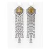 Image 1 : 12.13 ctw Canary Citrine & Diamond Earrings 18K White Gold - REF-852N9F