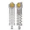 Image 2 : 12.13 ctw Canary Citrine & Diamond Earrings 18K White Gold - REF-852N9F