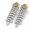 Image 3 : 12.13 ctw Canary Citrine & Diamond Earrings 18K White Gold - REF-852N9F