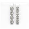 Image 1 : 6.08 ctw Oval Cut Diamond Micro Pave Earrings 18K White Gold - REF-849F3M
