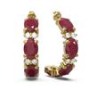 Image 2 : 9.69 ctw Ruby & Diamond Earrings 18K Yellow Gold - REF-129H5R