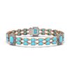 Image 1 : 14.28 ctw Turquoise & Diamond Bracelet 14K Rose Gold - REF-229M5G