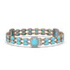 Image 2 : 14.28 ctw Turquoise & Diamond Bracelet 14K Rose Gold - REF-229M5G