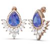 Image 2 : 10.14 ctw Tanzanite & Diamond Earrings 18K Rose Gold - REF-627X3A