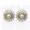 Image 1 : 1.88 ctw Diamond & Pearl Earrings 18K Yellow Gold - REF-308N4F