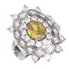 Image 3 : 5.52 ctw Canary Citrine & Diamond Ring 18K White Gold - REF-273R6K
