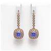 Image 1 : 5.2 ctw Certified Tanzanite & Diamond Victorian Earrings 14K Rose Gold - REF-172R8K