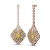 Image 2 : 4.19 ctw Canary Citrine & Diamond Earrings 18K Rose Gold - REF-296F9M