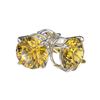Image 3 : 1.54 ctw Certified Intense Yellow Diamond Stud Earrings 10k White Gold - REF-157W3H