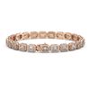 Image 2 : 10.39 ctw Emerald Cut Diamond Micro Pave Bracelet 18K Rose Gold - REF-1222M3G