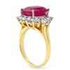Image 2 : 7.04 ctw Ruby & Diamond Ring 14k Yellow Gold - REF-141X8A