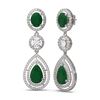 Image 2 : 15.82 ctw Emerald & Diamond Earrings 18K White Gold - REF-663K6Y