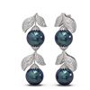 Image 2 : 3.31 ctw Diamond & Pearl Earrings 18K White Gold - REF-347H3R
