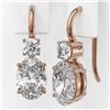 Image 3 : 1.8 ctw Oval Cut Diamond Designer Earrings 18K Rose Gold - REF-259W3H