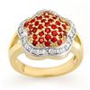 Image 1 : 1.50 ctw Red Sapphire & Diamond Ring 14k Yellow Gold - REF-74K9Y