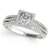 Image 2 : 1.05 ctw Certified VS/SI Princess Diamond 2pc Set Halo 14k White Gold - REF-120X8A