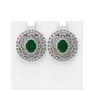 Image 1 : 12.9 ctw Emerald & Diamond Earrings 18K White Gold - REF-527W3H