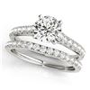 Image 1 : 1.61 ctw Certified VS/SI Diamond 2pc Wedding Set 14k White Gold - REF-169K2Y