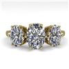 Image 1 : 2.0 ctw Past Present Future VS/SI Oval Diamond Ring 18k Yellow Gold - REF-435A2N