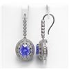 Image 2 : 13.82 ctw Tanzanite & Diamond Victorian Earrings 14K White Gold - REF-574H4R