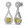 Image 2 : 3.54 ctw Fancy Yellow Diamond Earrings 18K White Gold - REF-603R3K