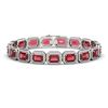 Image 1 : 26.38 ctw Tourmaline & Diamond Micro Pave Halo Bracelet 10k White Gold - REF-890K9Y