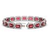 Image 2 : 26.38 ctw Tourmaline & Diamond Micro Pave Halo Bracelet 10k White Gold - REF-890K9Y